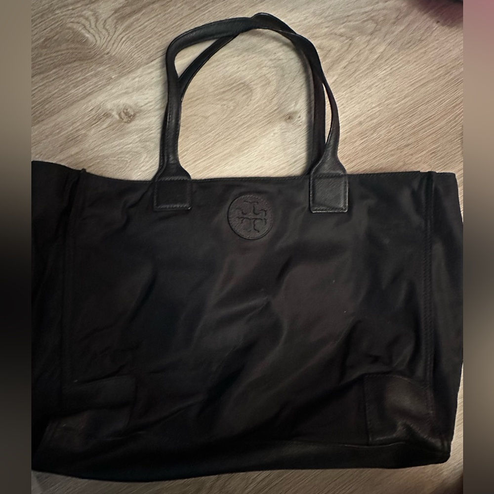 Tory Burch medium black zipper tote